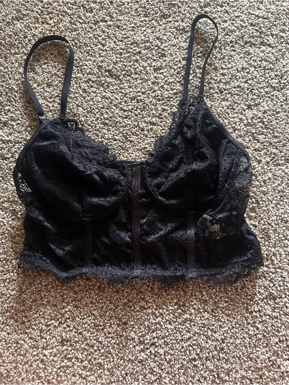 Black Lace Bralette Crop Top - Women Intimates & Sleepwear/Crop Top
